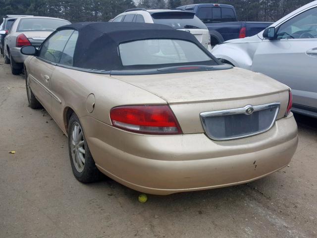 1C3EL55U31N634868 - 2001 CHRYSLER SEBRING LX GOLD photo 3