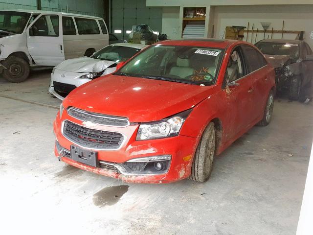 1G1PG5SB5F7286801 - 2015 CHEVROLET CRUZE LTZ RED photo 2