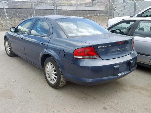 1C3EL46R22N168565 - 2002 CHRYSLER SEBRING LX BLUE photo 3