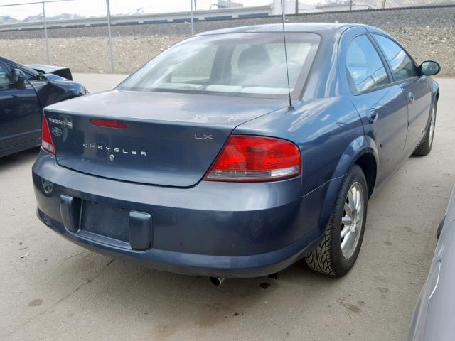 1C3EL46R22N168565 - 2002 CHRYSLER SEBRING LX BLUE photo 4