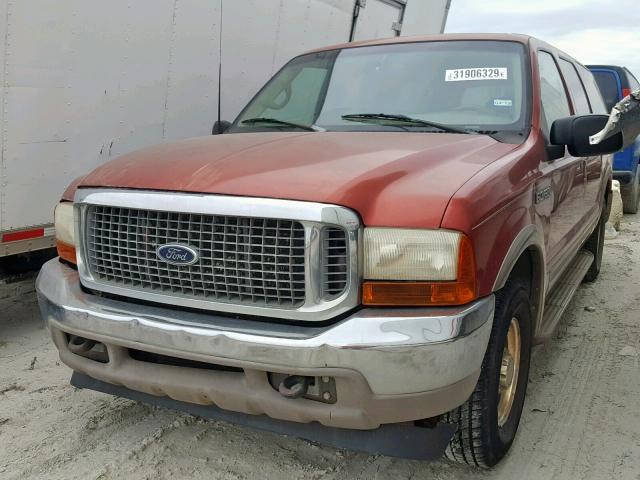 1FMNU42S7YEC00643 - 2000 FORD EXCURSION RED photo 2