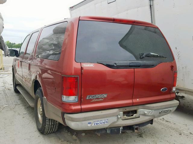 1FMNU42S7YEC00643 - 2000 FORD EXCURSION RED photo 3