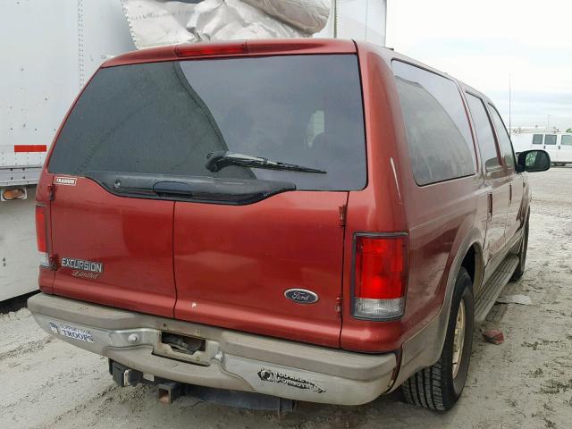 1FMNU42S7YEC00643 - 2000 FORD EXCURSION RED photo 4