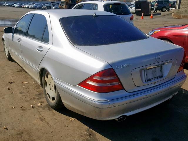 WDBNG78J62A238874 - 2002 MERCEDES-BENZ S 600 SILVER photo 3