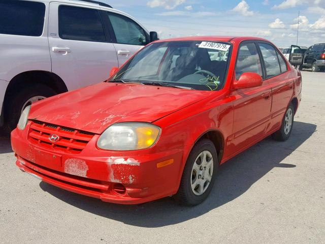 KMHCG45C93U456655 - 2003 HYUNDAI ACCENT GL RED photo 2