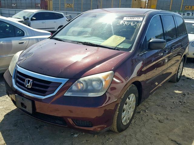 5FNRL38269B029555 - 2009 HONDA ODYSSEY LX MAROON photo 2