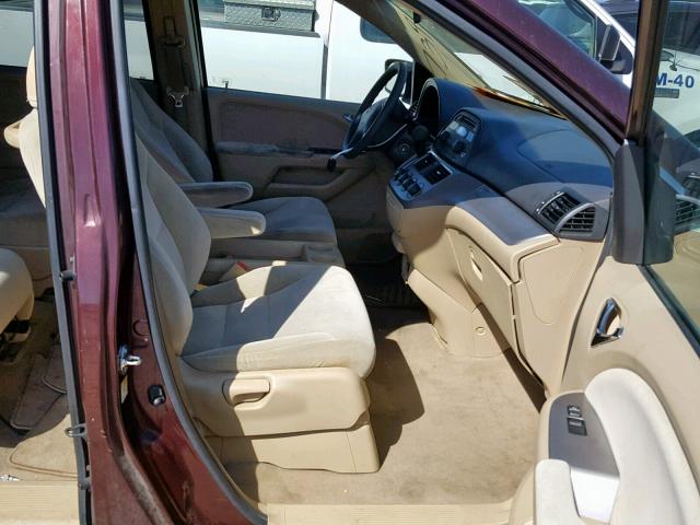 5FNRL38269B029555 - 2009 HONDA ODYSSEY LX MAROON photo 5