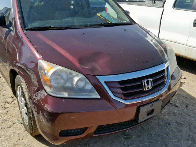 5FNRL38269B029555 - 2009 HONDA ODYSSEY LX MAROON photo 9