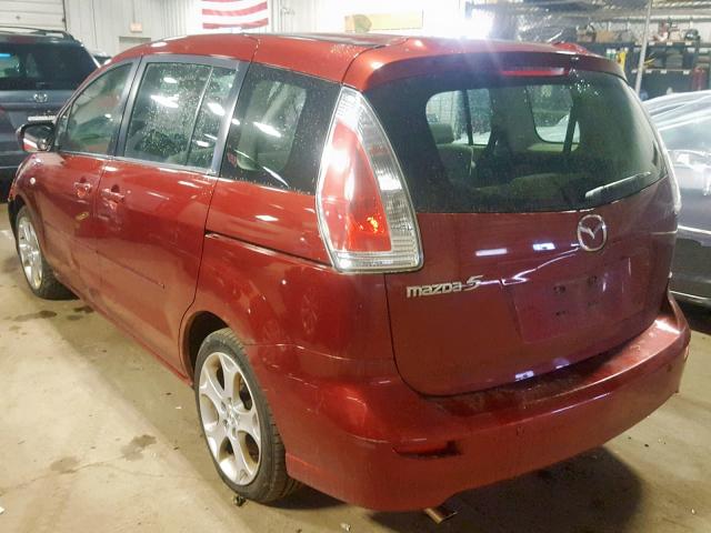 JM1CR293090336319 - 2009 MAZDA 5 BURGUNDY photo 3