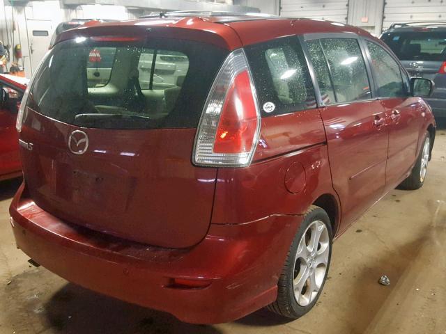 JM1CR293090336319 - 2009 MAZDA 5 BURGUNDY photo 4