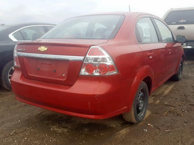 KL1TD5DE1AB101517 - 2010 CHEVROLET AVEO LS RED photo 4