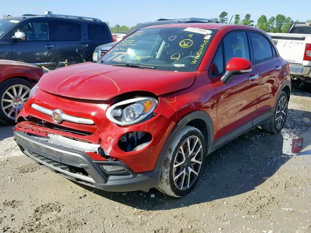 ZFBCFXET9GP410310 - 2016 FIAT 500X TREKK RED photo 2