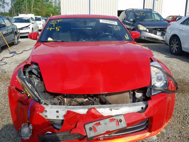 JN1BZ34E57M551245 - 2007 NISSAN 350Z COUPE RED photo 9