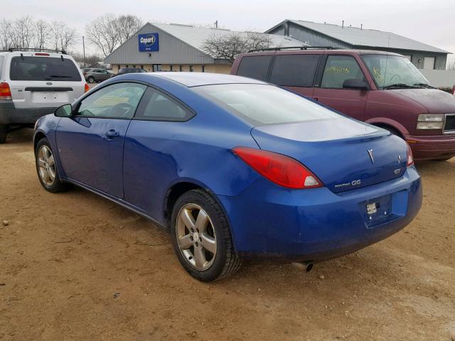 1G2ZH18N274144825 - 2007 PONTIAC G6 GT BLUE photo 3