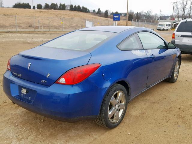 1G2ZH18N274144825 - 2007 PONTIAC G6 GT BLUE photo 4