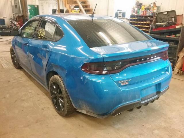 1C3CDFBB1GD750324 - 2016 DODGE DART SXT BLUE photo 3