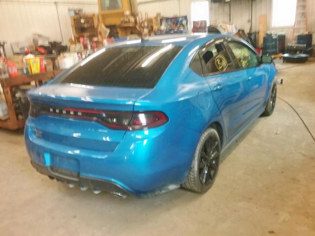 1C3CDFBB1GD750324 - 2016 DODGE DART SXT BLUE photo 4