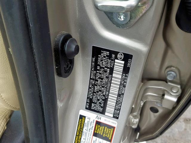 4T1BK1EBXGU234020 - 2016 TOYOTA AVALON XLE GOLD photo 10