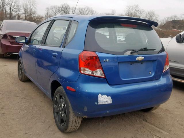 KL1TD666X6B566784 - 2006 CHEVROLET AVEO BASE Көк фото 3