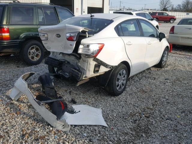 KNADM4A35E6324911 - 2014 KIA RIO LX WHITE photo 4