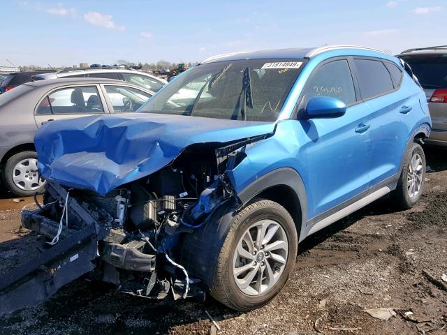 KM8J3CA4XJU637594 - 2018 HYUNDAI TUCSON SEL BLUE photo 2