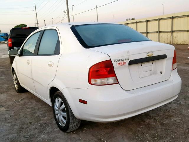 KL1TD52685B448795 - 2005 CHEVROLET AVEO BASE Ақ фото 3