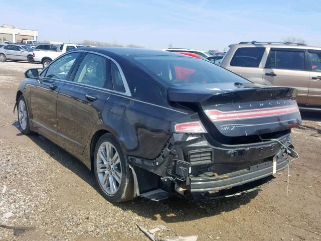 3LN6L2LU0ER808783 - 2014 LINCOLN MKZ HYBRID BLACK photo 3