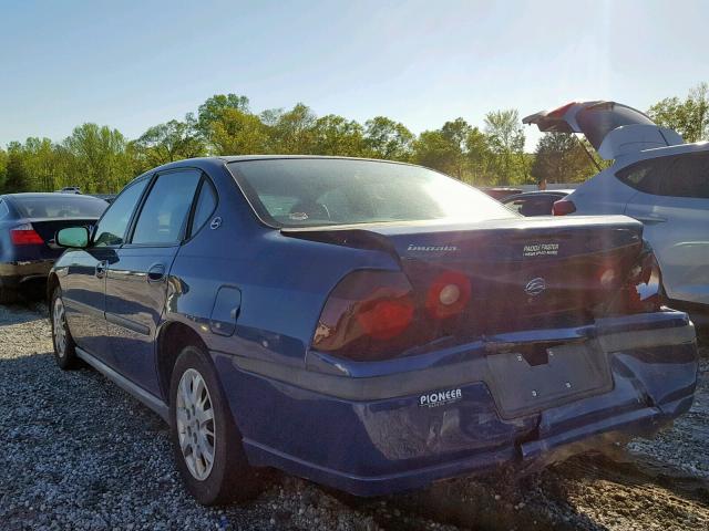 2G1WF52E639132617 - 2003 CHEVROLET IMPALA BLUE photo 3