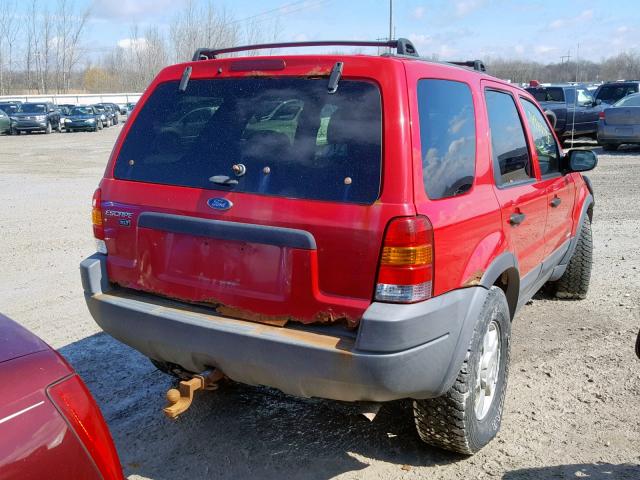 1FMCU04122KB20597 - 2002 FORD ESCAPE XLT RED photo 4