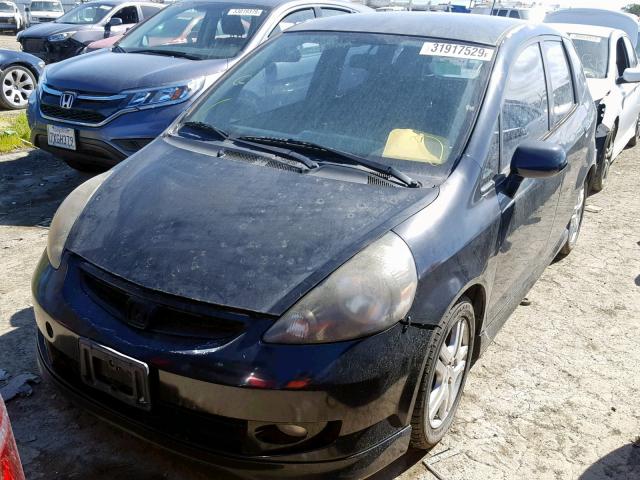 JHMGD38658S060903 - 2008 HONDA FIT SPORT BLACK photo 2