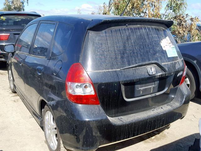 JHMGD38658S060903 - 2008 HONDA FIT SPORT BLACK photo 3