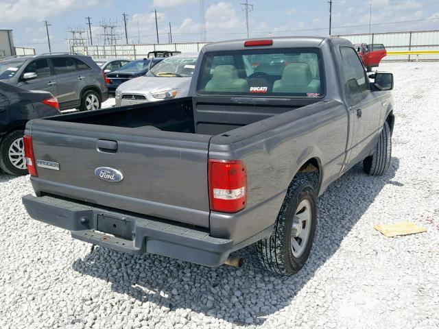1FTYR10D27PA02383 - 2007 FORD RANGER GRAY photo 4