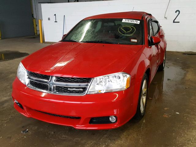 1B3BD1FG9BN513889 - 2011 DODGE AVENGER MA RED photo 2