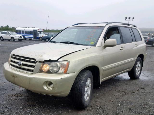 JTEHF21A510012615 - 2001 TOYOTA HIGHLANDER BEIGE photo 2