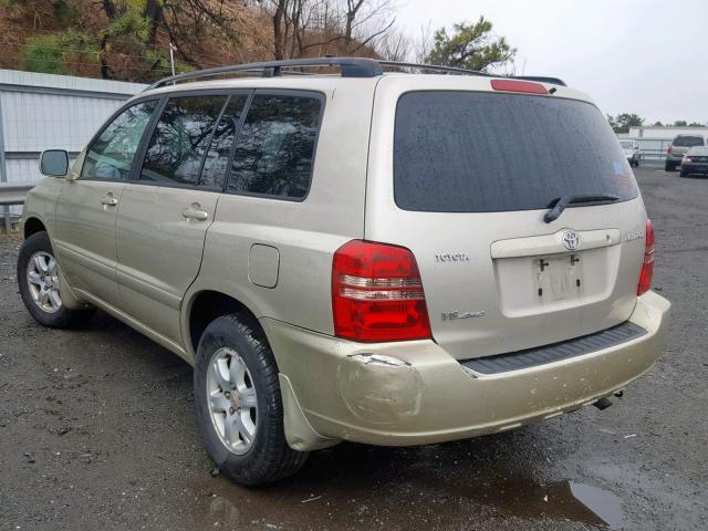 JTEHF21A510012615 - 2001 TOYOTA HIGHLANDER BEIGE photo 3