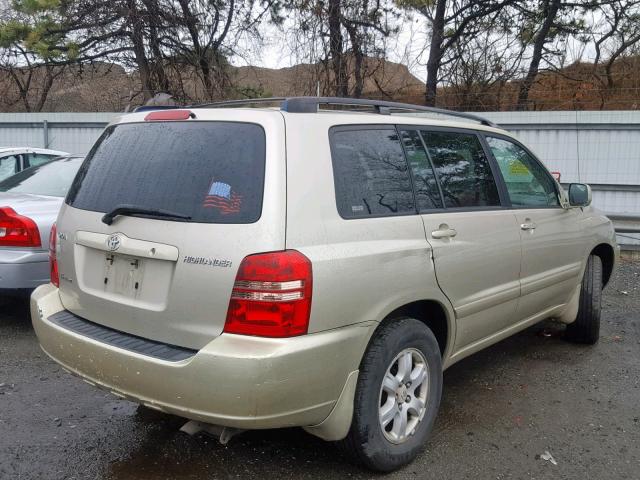 JTEHF21A510012615 - 2001 TOYOTA HIGHLANDER BEIGE photo 4