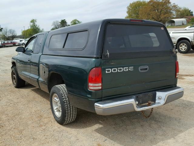 1B7GL22Y4XS105479 - 1999 DODGE DAKOTA GREEN photo 3