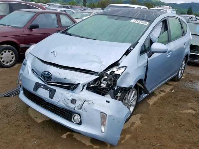 JTDZN3EU3E3323406 - 2014 TOYOTA PRIUS V BLUE photo 2