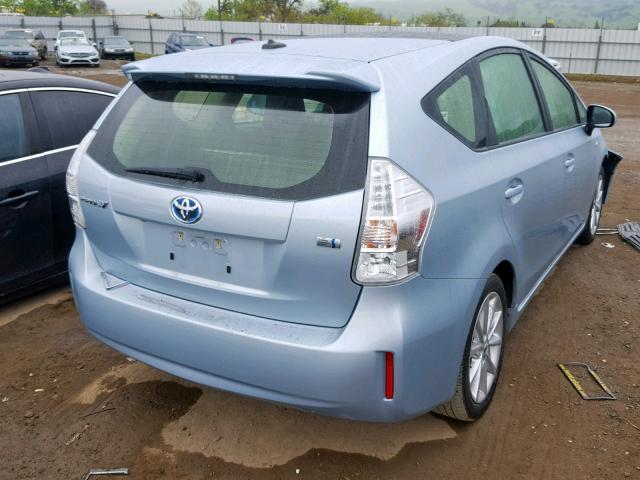 JTDZN3EU3E3323406 - 2014 TOYOTA PRIUS V BLUE photo 4