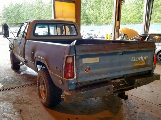 W27BJ6S273324 - 1976 DODGE PICKUP BLUE photo 3