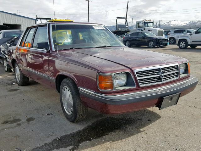 1B3BD46K7JC204454 - 1988 DODGE ARIES LE MAROON photo 1