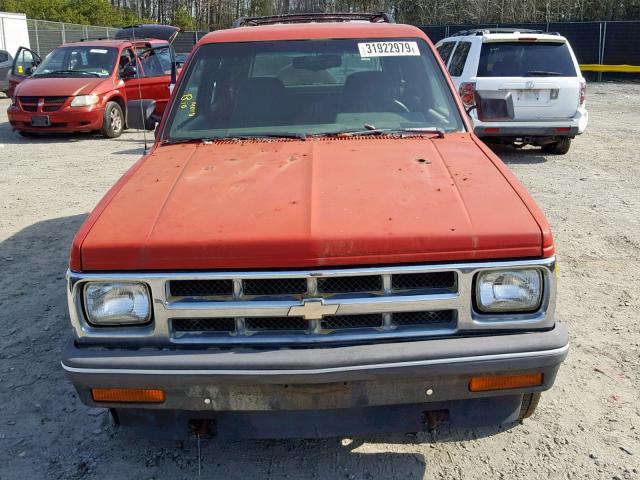 1GNDT13W5P2211523 - 1993 CHEVROLET BLAZER S10 RED photo 9