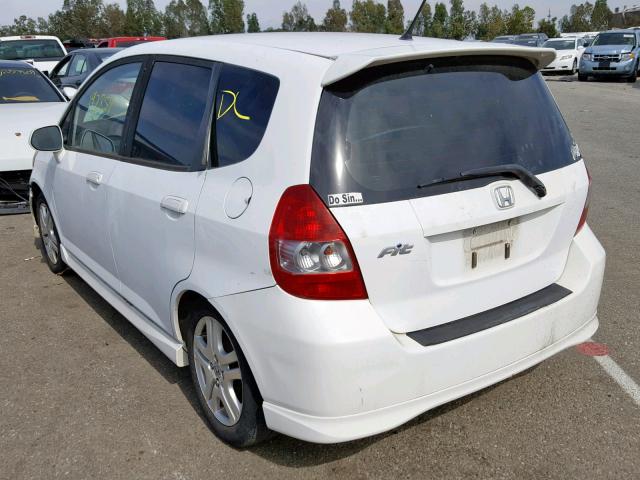 JHMGD38677S005805 - 2007 HONDA FIT S WHITE photo 3