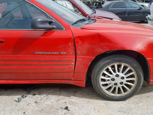 1G2NF52TXYM828087 - 2000 PONTIAC GRAND AM S RED photo 9