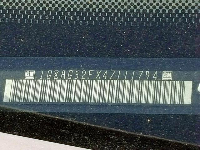 1G8AG52FX4Z111794 - 2004 SATURN ION LEVEL SILVER photo 10
