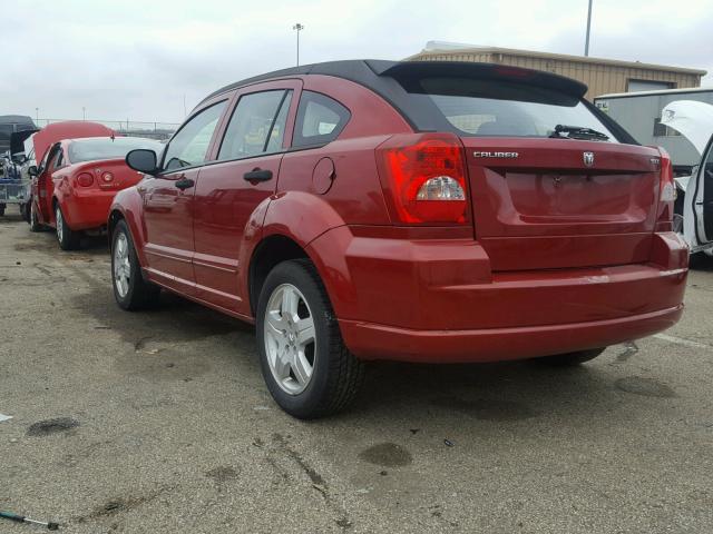 1B3HB48B27D249298 - 2007 DODGE CALIBER SX BURGUNDY photo 3