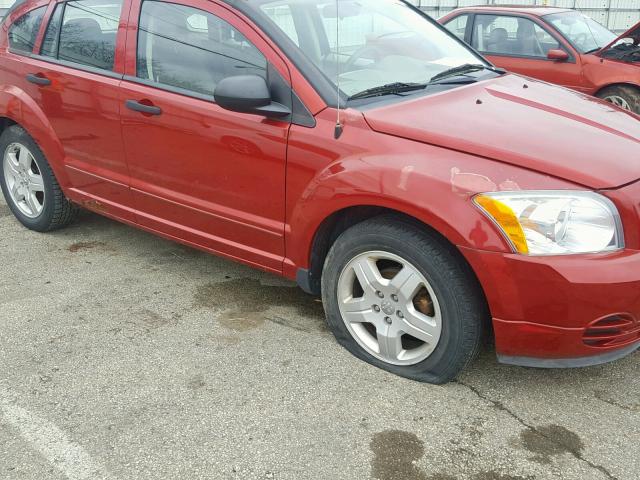 1B3HB48B27D249298 - 2007 DODGE CALIBER SX BURGUNDY photo 9