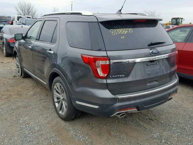 1FM5K7F80JGA27533 - 2018 FORD EXPLORER L GRAY photo 3