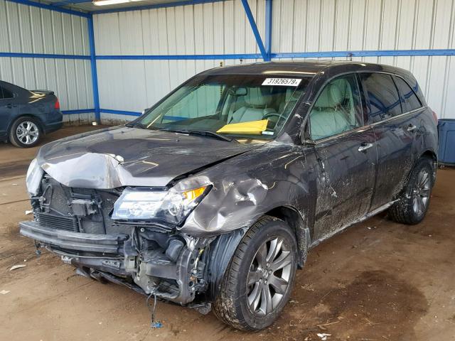 2HNYD2H70BH547993 - 2011 ACURA MDX ADVANC ნაცრისფერი ფოტო 2