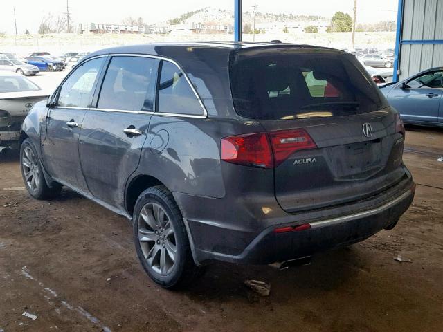 2HNYD2H70BH547993 - 2011 ACURA MDX ADVANC GRAY photo 3